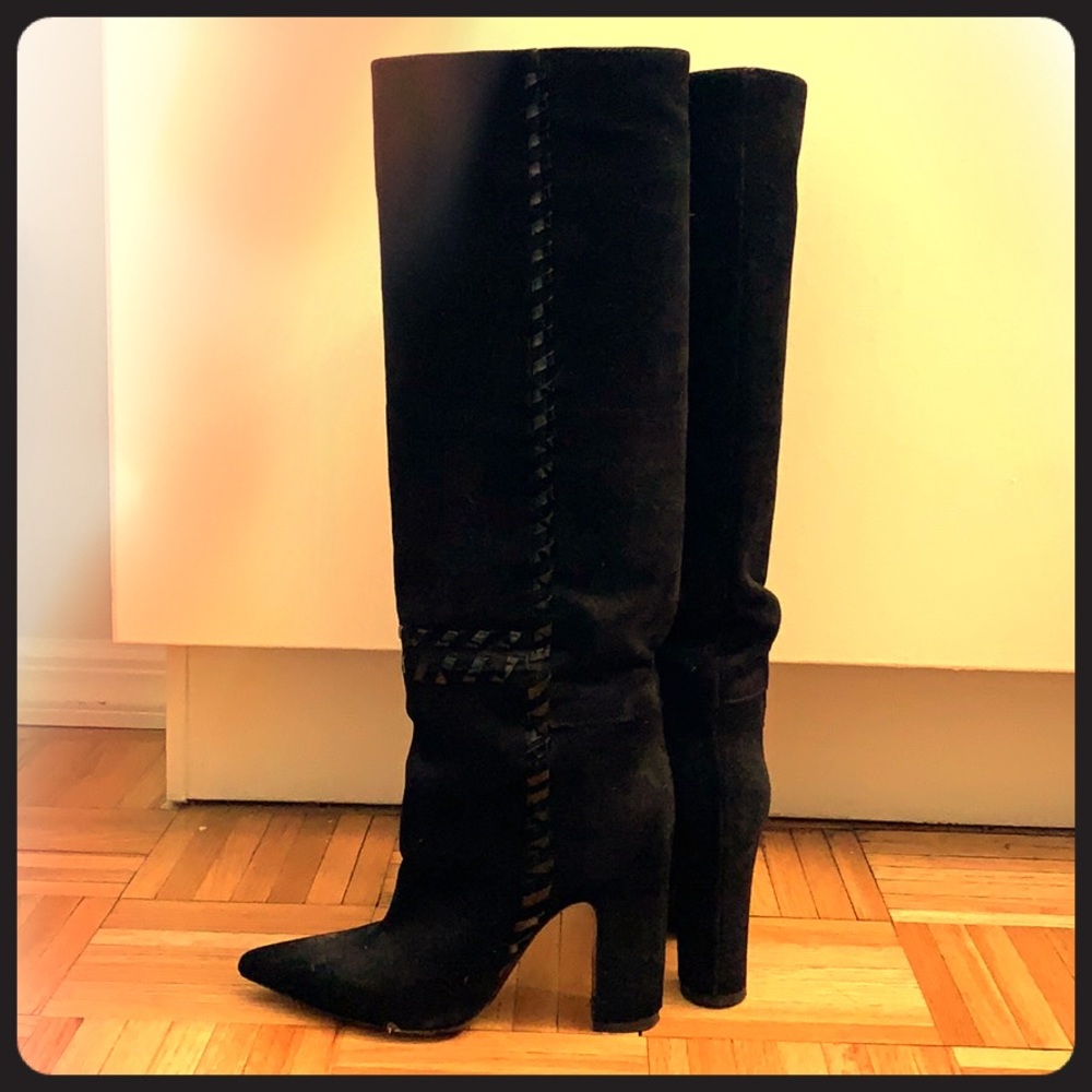 Black knee-high boots